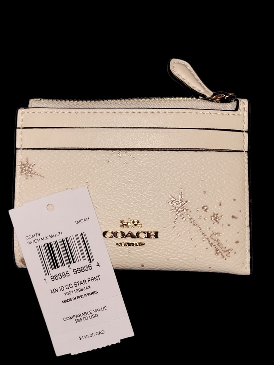 Handbags - Coach Cream Star Print Zip Card Case